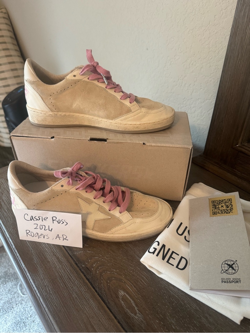Golden Goose Ballstars Size 38 Neiman Marcus Sold Out Style. Pink Cream Suede.